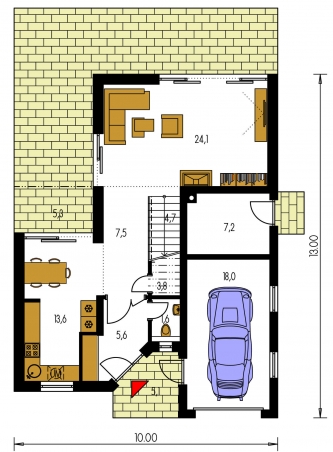 Floor plan of ground floor - CUBER 7